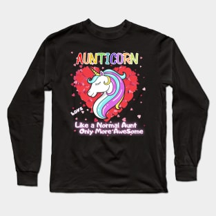 Aunticorn Like a Normal Aunt Only More AweSome Long Sleeve T-Shirt